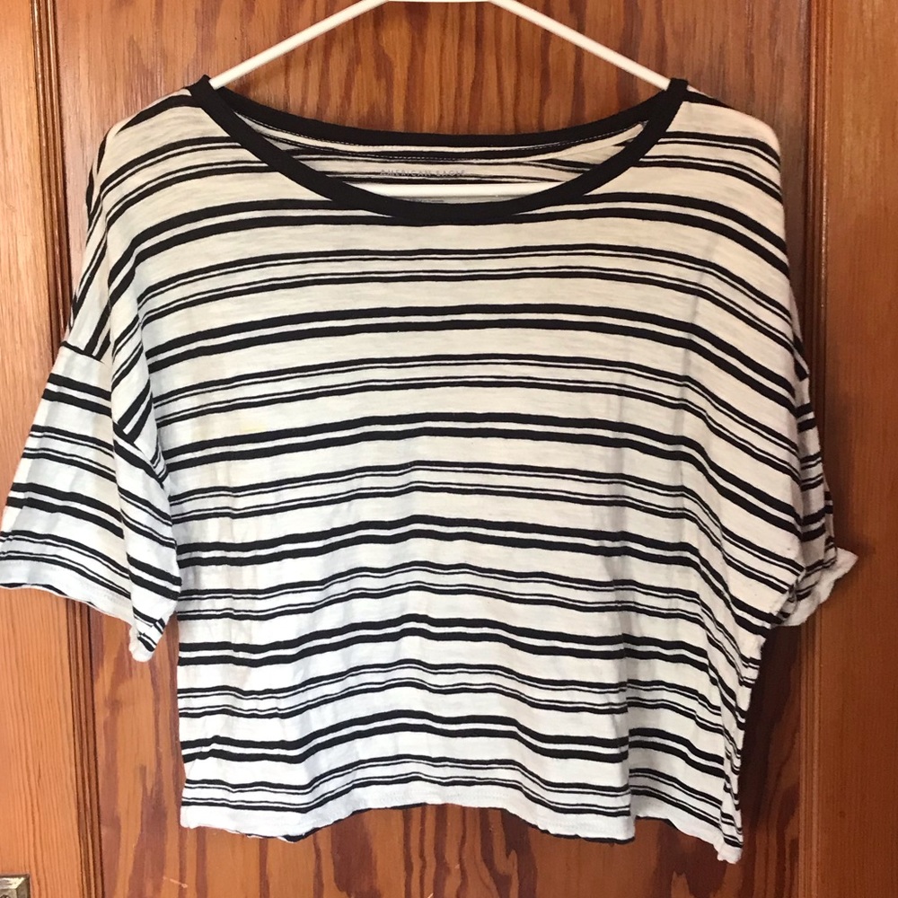 American eagle cropped striped shirt